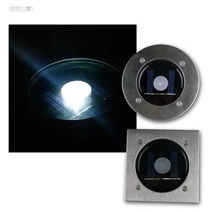 LED Solar BodenLeuchte EinbauStrahler IP44 DämmerungsSensor befahrbar 2000kg - Bild 1 von 8