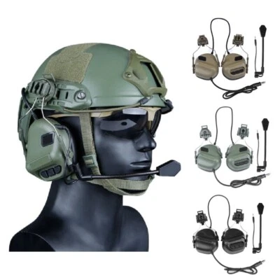 Military Tactical Headset Rail Type Noise Cancellation Headphone For FAST Helmet - Image 1 of 4