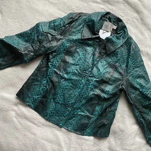 asos faux leather snake print biker jacket / 8 / BNWT sold out - Picture 1 of 7