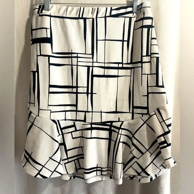 Pleione Geometric Black and White Women's Skirt. Size Large - Image 1 of 4