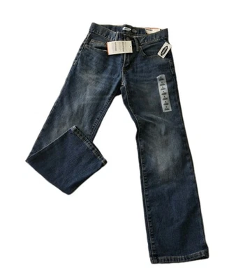 Old Navy Kids Boy Straight Leg Jeans Build-In Flex Adjustable Waist Sz 8 New! - Image 1 of 4