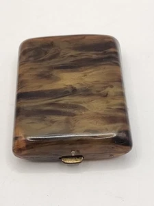 Vintage Sewing Needle Case Faux Tortoiseshell Celluloid Art Deco Lucite - Picture 1 of 17