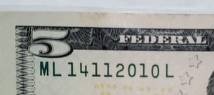 $5 Bill 2013 Fancy Serial Number Birthday Date 14/11/2010 DMY- ML 14112010 L - Picture 1 of 3