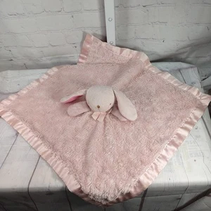 Pink Bunny Rabbit Lovey Minky Dot w/ Satin Trim and Back 14" Blankets & Beyond - Picture 1 of 4