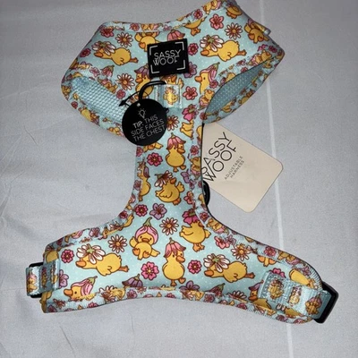 Sassy Woof Rubber Duck Flower Theme Dog Harness Size M - Image 1 of 4