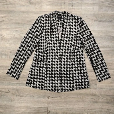 Torrid Houndstooth One-Button Blazer Jacket Womens 00 Black Gray Career Casual - Image 1 of 4
