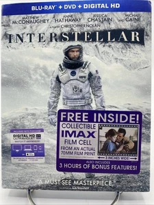 Interstellar DVD with Slipcover and IMAX Film Cell! Blu Ray!! - Imagen 1 de 5