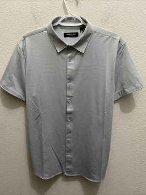 Camisa tejida de manga corta gris mediana Kenneth Cole para hombre con botones nueva con etiquetas Foto 1 de 4