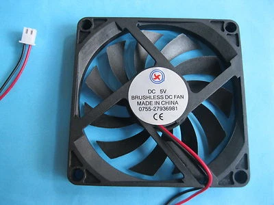 2 pcs Brushless DC Cooling Fan 5V 8010S 11 Blades 80x80x10mm Sleeve Bearing 2pin - Image 1 of 2
