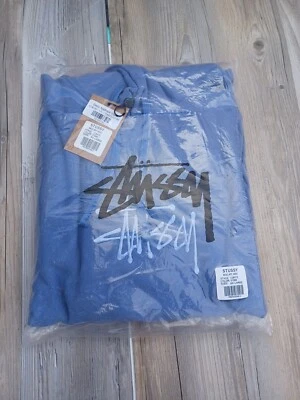 Stussy Basic APP Hoodie XXL Sweatshirt Jacket Storm Blue Unopened New #0241 - Image 1 of 4