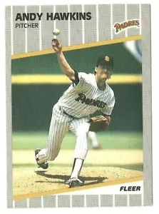ANDY HAWKINS SAN DIEGO PADRES #307 - FLEER NM-MT 1989 - Picture 1 of 2