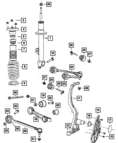 Amortiguador de suspensión derecho genuino Mopar 2005-2009 Dodge Magnum 4782734AD Foto 1 de 1