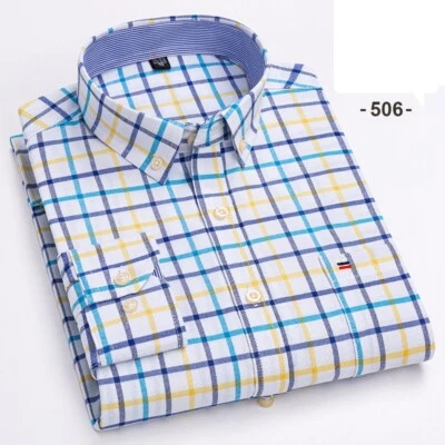 Camisas Oxford para Hombres Formales Negocios Mangas Largas Algodón Informales Camisas de Vestir Prendas para el torso Foto 1 de 4