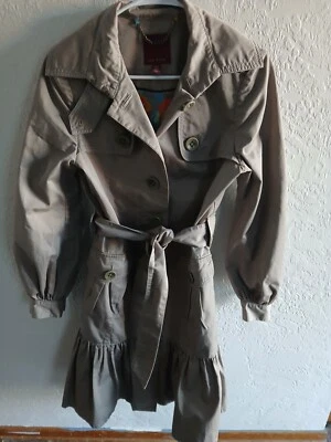 Женские Ted Baker серый Тренч оборки кромки размер 2 - Изображение 1 из 4