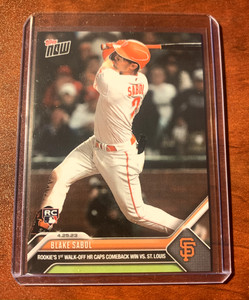 Blake Sabol Rookie Card 1st Walk Off HR 2023 Topps Now #184, Giants PR: 678 🔥