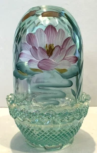Fenton Glass Hand Painted Fairy Lamp  - Picture 1 of 7