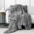 Pawque Faux Fur Blankets Queen Size 60X80 Inches, Super Soft Fuzzy Fluffy Blanke