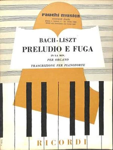 B6102V95 Spartito - J. S. Bach E Fuga In Re Minore Per Pianoforte RICORDI - Imagen 1 de 1
