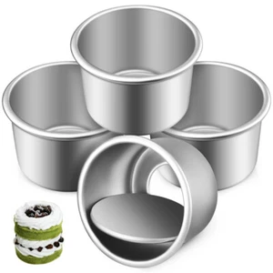 4 Pcs Cake Mold Small Molds for Baking Mini Round Pan Cheesecake - Picture 1 of 11