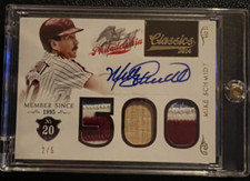 2014 PANINI CLASSICS MIKE SCHMIDT PHILLIES HOF TRIPLE PATCH RELIC AUTO #ED 2/5