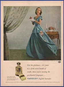 Vintage 1948 YARDLEY English Lavender Perfume Soap Ephemera 1940's Print Ad - Picture 1 of 1