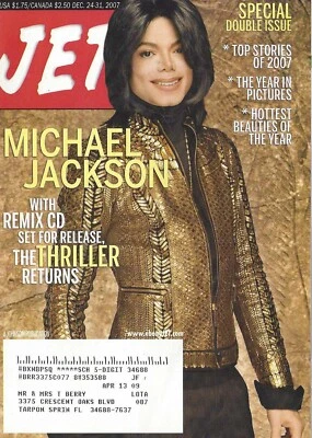 MICHAEL JACKSON WITH REMIX CD THE THRILLER RETURNS DEC.24-31 2007 JET MAGAZINE - Image 1 of 3