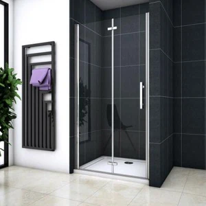 Box Doccia Pieghevole-Battente 185cm 2 Ante Vetro Temperato Anticalcare 6mm - Foto 1 di 5