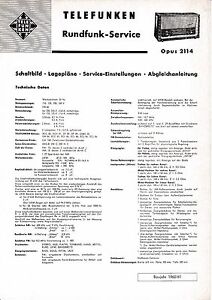 Service Manual-Anleitung für Telefunken Opus 2114 