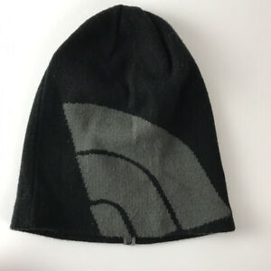 The North Face Half Dome Logo Large on Winter Hat Black Gray