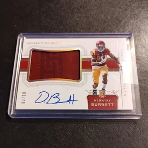 #2/10 Deontay Burnett Rookie Patch Auto 2018 National Treasures Roughnecks - Picture 1 of 5