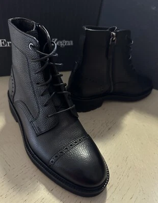 Nuevo $995 Ermenegildo Zegna Cuero Botas Ligeras Zapatos Negro 7 US/40 EU Foto 1 de 4