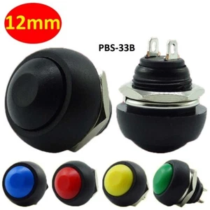 12mm Round Small Push Button Switch Waterproof Self Reset Panel Mounting - Picture 1 of 8