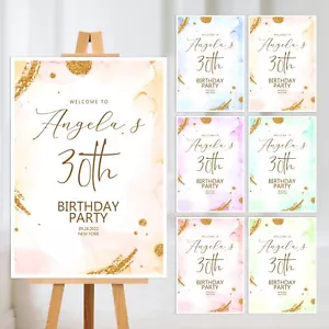 INSEGNA BENVENUTO DONNA COMPLEANNO FESTA POSTER PERSONALIZZATO ESPOSITORE STAMPA FOAMBOARD - Foto 1 di 6