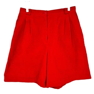 Vintage 80er Mom Shorts rot Cord 14 super hoher Bund weites Bein adrette Valentinstag - Bild 1 von 6