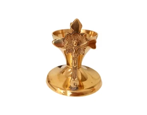 Quemador de mano de pie de latón crucifijo grabado diseño crucifijo de 3 1/2" 8,5 cm - Imagen 1 de 3