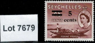 Lote 7679 - Seychelles 1957 5c en 45c marrón pesca piragua sello MH definitivo Foto 1 de 3