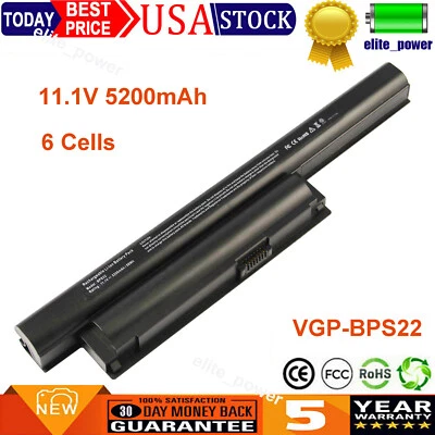 Laptop Battery For Sony Vaio VGP-BPS22 VGP-BPS22A VGP-BPL22 VGP-BPS22/A /Charger - Image 1 of 4
