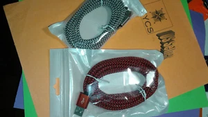 Pack of 2 x Micro USB Nylon braid, Fast charging, 10 feet each US seller - Picture 1 of 2