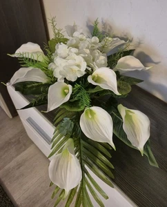 Grabgesteck Blumengesteck Grabschmuck Gesteck KunstbKunstgesteck 65cm PREMIUM - Bild 1 von 4