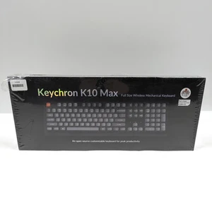 Keychron K10 Max QMK Wireless Mechanical Keyboard Swappable Black, Red Switch - Picture 1 of 6