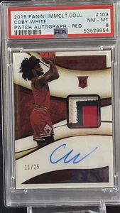 2019 PANINI IMMACULATE COBY WHITE 11/99 ROOKIE PATCH AUTO RC BULLS PSA 8 - Picture 1 of 2