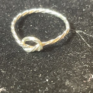 .925 Sterling Silver Ring “Love Knot” Size 7 1/2  - Picture 1 of 5