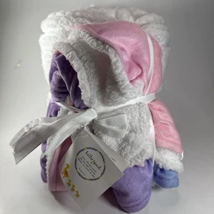 HELLO SPUD Sherpa Peluche Coperta Bambino 30x40 e Lancio 50x60 Unicorno Ombre Multi - Foto 1 di 11