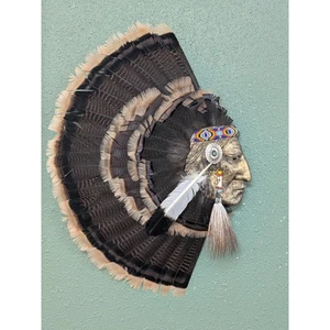 FHPAT79-TURQUÍA SALVAJE Taxidermia Nativo Americano Tiro con Arco Máscara Cara Pájaro de Guerra - Imagen 1 de 3