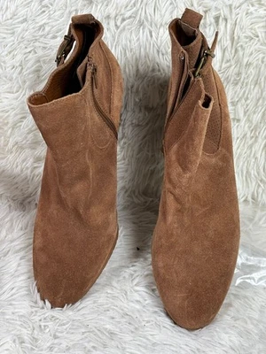 Alex Marie Brown Suede Leather Wedge Ankle Zip Bootie Womens Size 10M - Image 1 of 4
