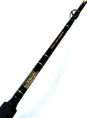 Seeker G6460-6’ Black Steel Graphite 25(30)40Lb Conventional 6Ft Fishing Rod USA - Image 1 of 4