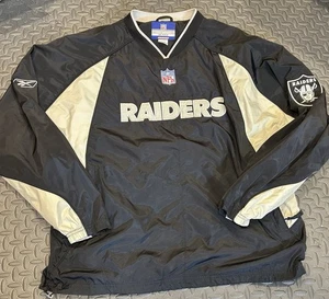 Vintage Oakland Las Vegas Raiders Jacke Erwachsene L Large schwarz Pullover NFL Reebok - Bild 1 von 8