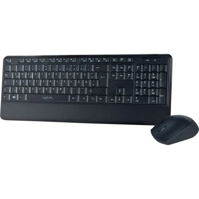 LogiLink ID0161 Funk Tastatur, Maus-Set  Deutsch, QWERTZ Schwarz - Bild 1 von 4