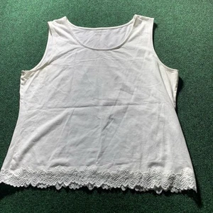 Camiseta sin mangas Coldwater Creek para mujer 18 XL extra grande blanca de encaje - Imagen 1 de 8
