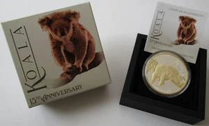 Australien 3 Dollars 2022 15 Jahre Koala 3 Oz Silber Gilded - Bild 1 von 3